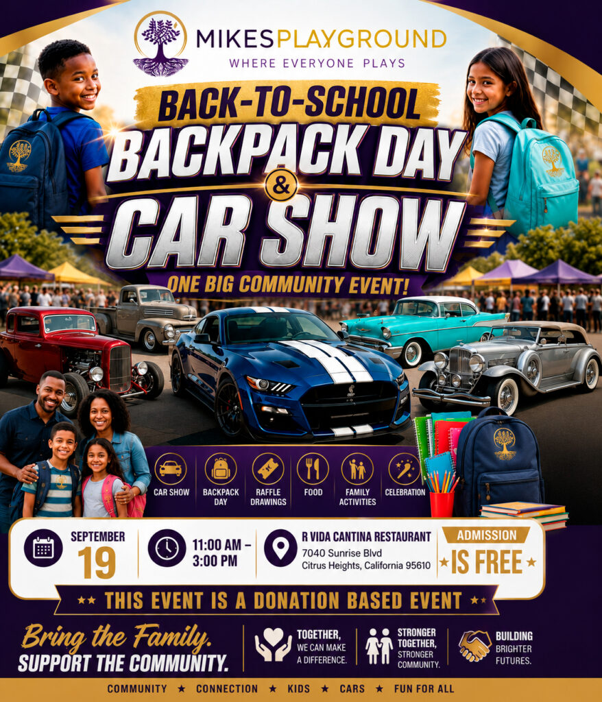 MikesPlayground carshow and backpack day September 19-2026