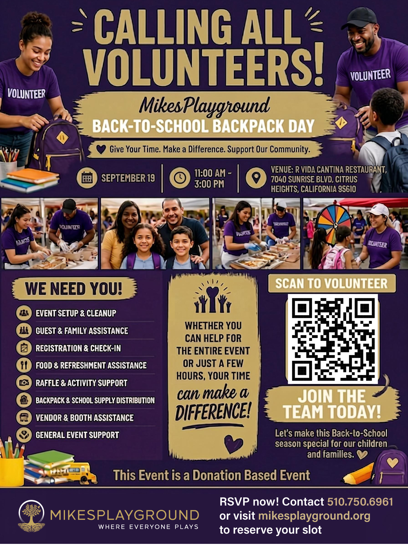 MikesPlayground volunteer flyers September 19-2026